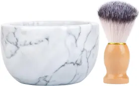 Hzs-wh01 Aisiming Marble Shaving Bowl For Soap And Cream Shave Cup Keep Warm Better P