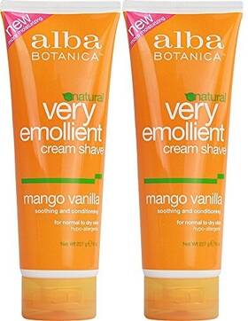 Alba Botanica 700064835913 Natural Very Emollient Cream Shave Mango Vanilla 8 Ounce Pack Of 2
