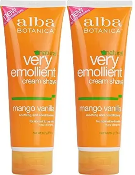 Alba Botanica 700064835913 Natural Very Emollient Cream Shave Mango Vanilla 8 Ounce Pack Of 2