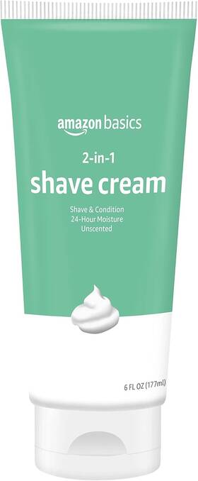 Amazon Basics 726084268210 2-in-1 Shave Cream Fragrance Free 6 Fl. Oz. 2 Pack Previously