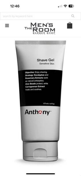 Anthony 106-10019-r Shave Gel 6oz Non-foaming Sensitive Skin