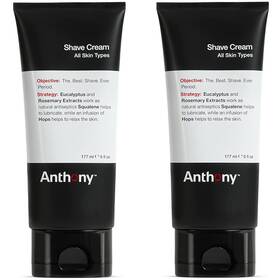 Anthony B0977kb532 Sensitive Men Shaving Cream 6oz 2-pack Squalane Eucalyptus Spearmint