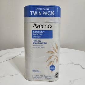 Aveeno 18053 Twin Pack Positively Smooth Moisturizing Shaving Cream Shave Gel 7 Oz