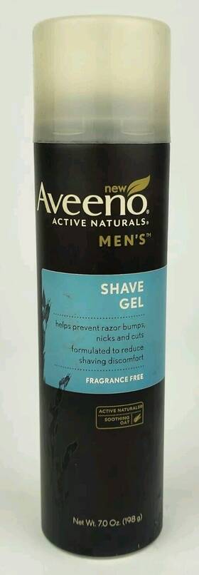 Aveeno 381371153183 Active Naturals Mens Shave Gel 7 Oz Fragrance Free New