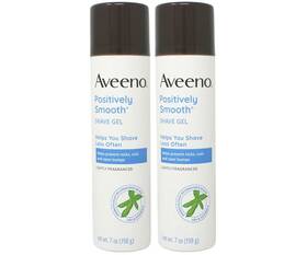 Aveeno 705353139598 Positively Smooth Moisturizing Shaving Cream Shave Gel 7 Oz - 2 Pack