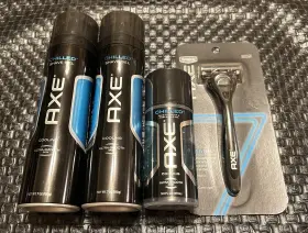 10011111258416 Axe Shave Gel X 2 Post And Razor Brand New