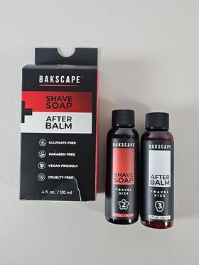 Bakscape 628634798652 Shave Soap And After Balmfor Smoother Shaves 2 Bottles 2floz Open Box