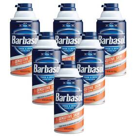 Barbasol 00960 Sensitive Skin Thick And Rich Shaving Cream For Men 10 Oz. Pack Of 6