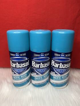 Barbasol 051009007699 3 Thick And Rich Shaving Cream Pacific Rush With Caffeine Menthol 7oz