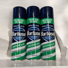Barbasol 051009010040 3 Pack Thick And Rich Shaving Cream Soothing Aloe 10.5 Oz Ea Made In Usa