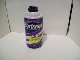Barbasol 074300002248 Vintage New Full Shaving Cream Can Beard Buster 11 Oz Purple Stripe
