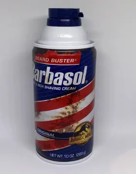 1993a Barbasol Jurassic Word Beard Buster 10oz Can Rust Variant Park Shave Cr