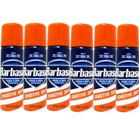 Barbasol 649684698167 Sensitive Skin Thick And Rich Shaving Cream For Men Travel 2oz 6 Pack