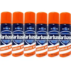 Barbasol 649684698167 Sensitive Skin Thick And Rich Shaving Cream For Men Travel 2oz 6 Pack
