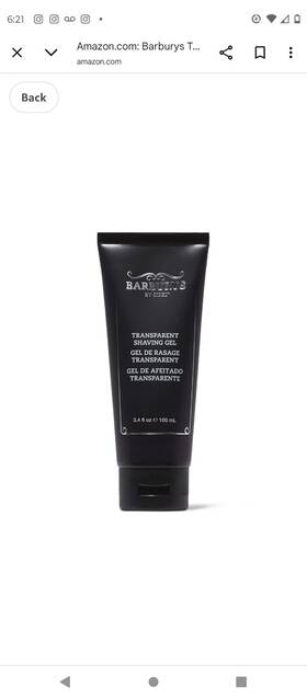 Barburys 610122 Transparent Shaving Gel By Sibel 3.4 Fl Oz Shave New