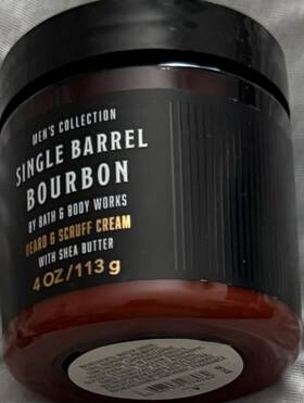 Bath & Body Works 667559278962 New And Men S Single Barrel Bourbon Beard Scruff Cream-4 Oz Jar