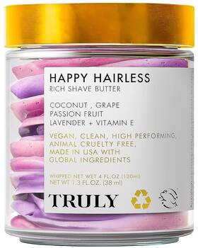Beauty Inc 711181110203 Happy Hairless Shave Butter - Natural Shaving Cream For Women Coconut Oi