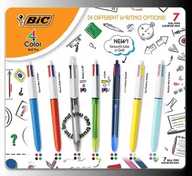 Bic 070330529694 Collection Of 4-color Ball Pen Pack Assorted Colors 7 Count