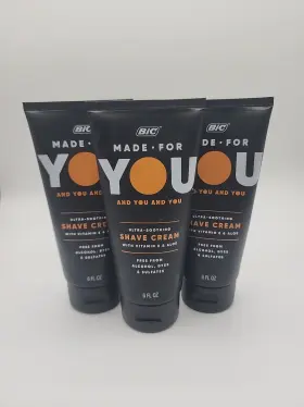 Bic 070330744530 Lot Of 3 Made For You Ultra-soothing Shave Cream. 6 Oz Each. Nwob