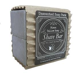 Big Crazy Buffalo 644637142681 Pure Bison Tallow Buff Shave Bar Unscented 2 Pack - Razor Friendly Moist