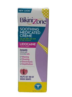 Bikini Zone 1601 Soothing Medicated Creme Instantly Relieves Pain 1oz