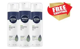 Branded 313043874874 3-pack Nivea Men Sensitive Shave Gel With Vitamin E Soothing Chamomile 7 Oz