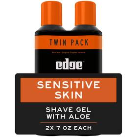 Branded 705353337048 Edge Sensitive Skin Shave Gel For Men With Aloe Twin Pack 14 Oz