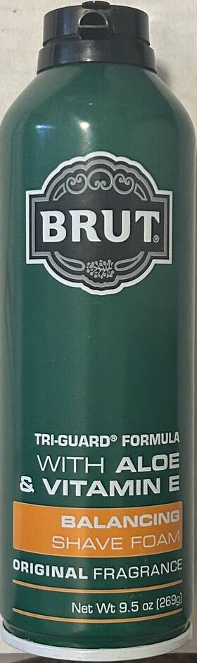 Brut 856862003112 1 Original Fragrance Tri-guard Formula Balancing Shave Foam Aloe E 9.5 Oz