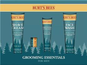 Burts Bees 792850909199 4 Piece Grooming Essentials For Men Face Wash Shave Cream Lip Balm