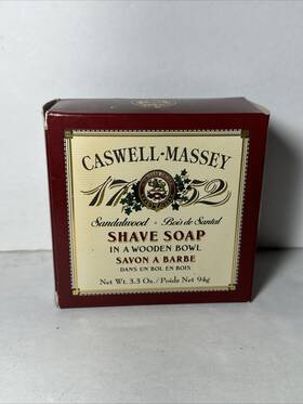 Caswell Massey 008292410712 Brand New 3.3 Oz. 1752 Sandalwood Shaving Soap In Wooden Bowl