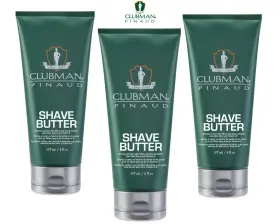 Clubman Pinaud 010117261218 Shave Butter - Smooth Sensational 6 Fl Oz 3pc Combo Clubman Pinaud 010117261218 Shave Butter - Smooth Sensational 6 Fl Oz 3pc Combo
