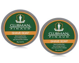 Clubman Pinaud 010117405667 Moisturizing Shave Soap For Refreshed And Smooth Skin 2oz - 2pc Bundle