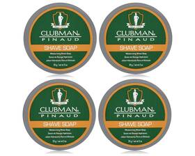 Clubman Pinaud 010117406671 Moisturizing Shave Soap For Refreshed And Smooth Skin 2oz - 4pc Bundle