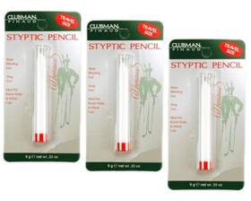 Clubman Pinaud 010117412733 Styptic Pencil Heal And Seal Formula Travel Size 9g/0.33oz 3 Packs Combo