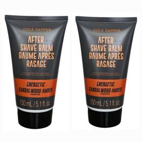 Cole Dapper 366856 2 Pack Of After Shave Balm Energetic Sandalwood Amber 5.1 Fl Oz