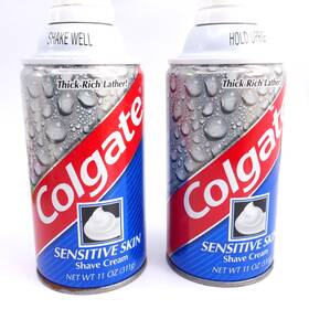 Colgate 035000850331 Lot Of 2 Sensitive Skin Shave Cream 11 Oz Blue Can Shaving