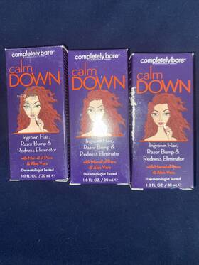 Completely Bare 854357003029 Calm Down Ingrown Hair Razor Bump Redness Eliminator 1 Fl Oz