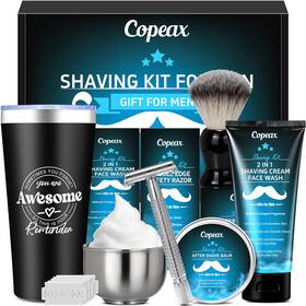 Copeax Cx-0010 Shaving Kit For Men Natural Cologne Cream Balm Soap Bowl Razor T