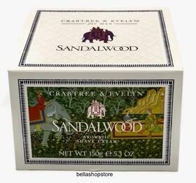 Crabtree & Evelyn 044936047975 And Sandalwood Men Aromatic Shave Cream 5.3 Oz Large Jar Rare