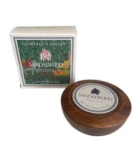 Crabtree & Evelyn 044936058674 New And For Men Sandalwood Shave Soap With Bowl 3.5oz Nib