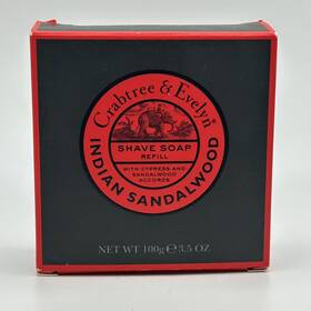 Crabtree & Evelyn 044936283076 And Indian Sandalwood Shave Soap Refill 3.5 Oz New Discontinued