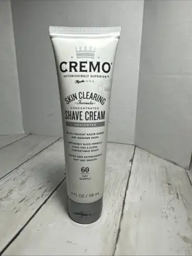 Cremo 858098007100 Skin Clearing Unscented Shave Cream 4oz Formula