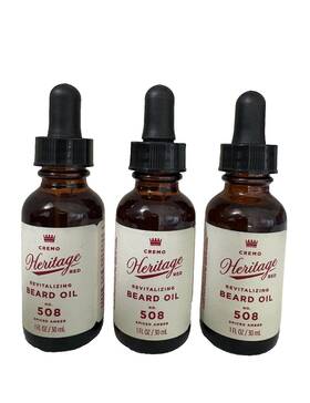 Cremo 93043806 Beard Oil 508 Spiced Amber Set Of 3 1oz Heritage Red 1 Fl Oz