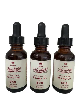 93043806 Cremo Beard Oil 508 Spiced Amber Set Of 3 1oz Heritage Red 1 Fl Oz