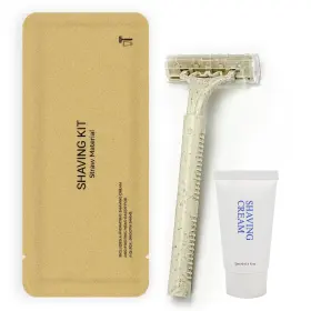 Dincherbel 445019689649 Disposable Shave Kit For Men &women - 50 Pcs Wheat Straw Razors And Cream Bulk
