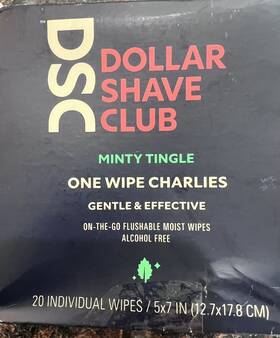 Dollar Shave Club 811346020740 Dsc One Wipe Charlies Minty Tingle 48ct Flushable Wipes New