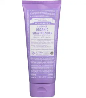 9142 Dr. Bronner Bronners Organic Lavender Shaving Soap Vegan Non Gmo 7 Fluid Ounce