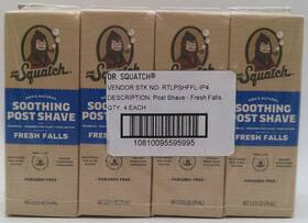Dr. Squatch 810095595998 4pk Soothing Post Shave Fresh Falls 2.5fl Oz Each New And Sealed