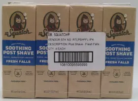 Dr. Squatch 810095595998 4pk Soothing Post Shave Fresh Falls 2.5fl Oz Each New And Sealed