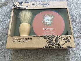 Ed Hardy Originals 810024693474 Don Brush Kit 2 Piece Hydrating Shaving Cream Wooden Old School